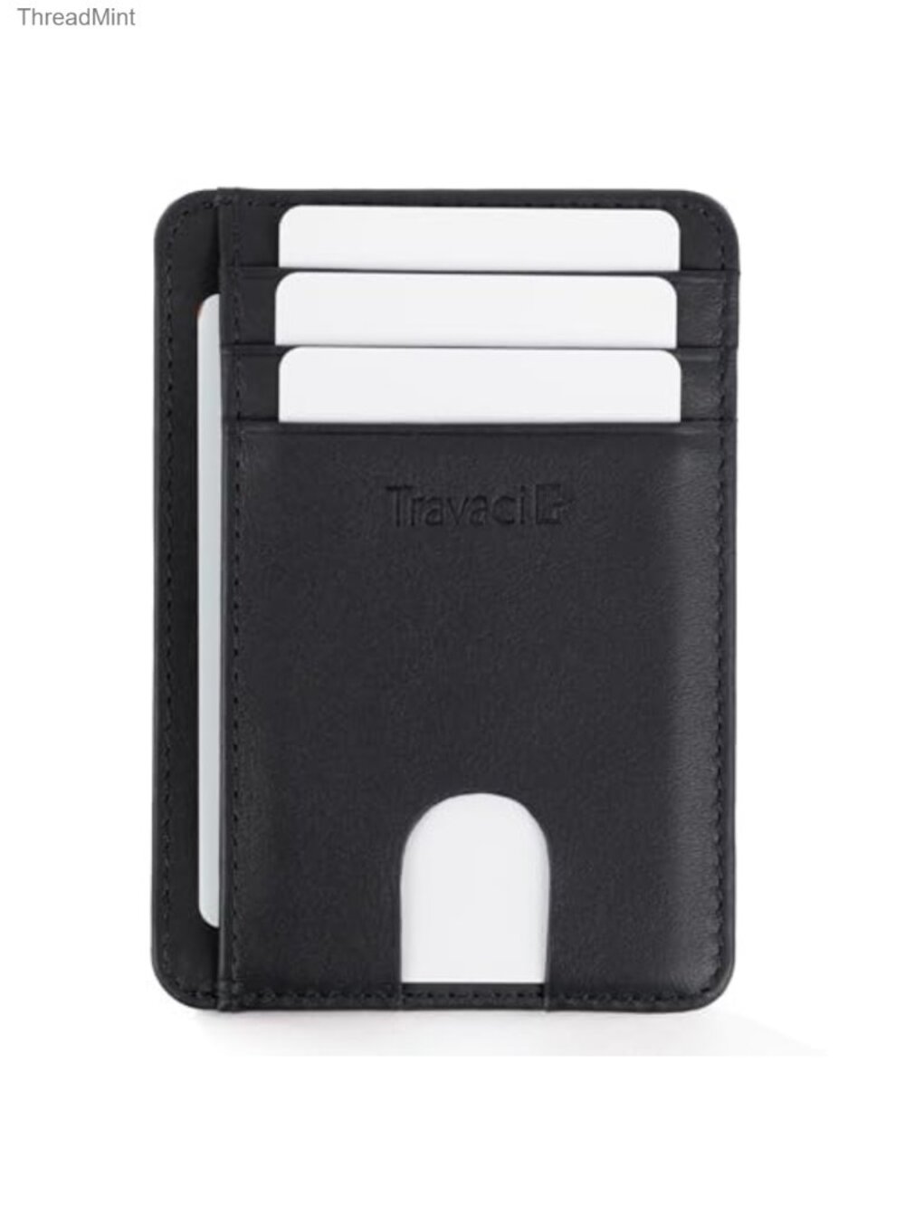 Full Grain Leather Slim Wallet Minimalist Card Holder Thin Front Pocket